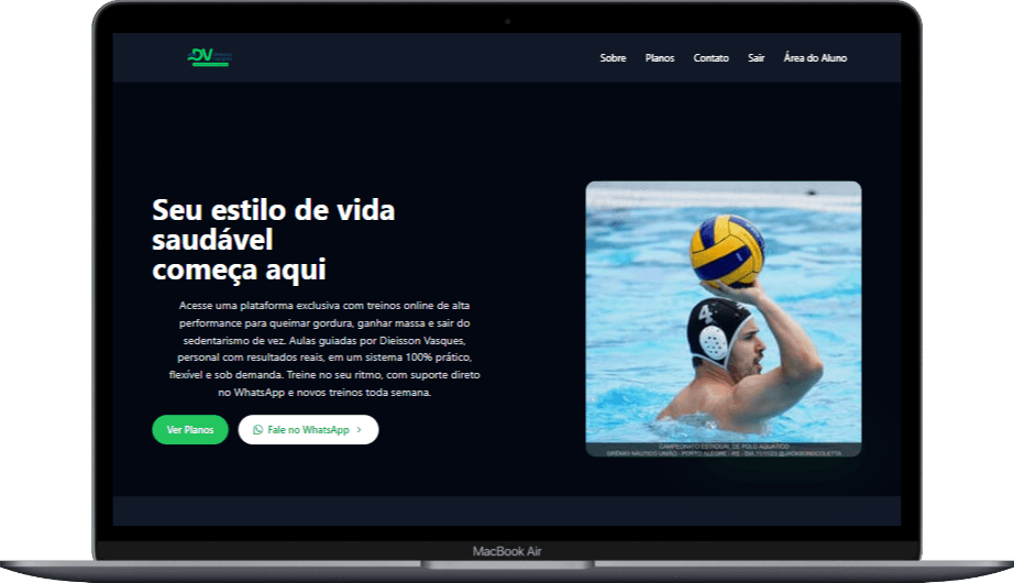 Home do site do personal Dieisson Vasques